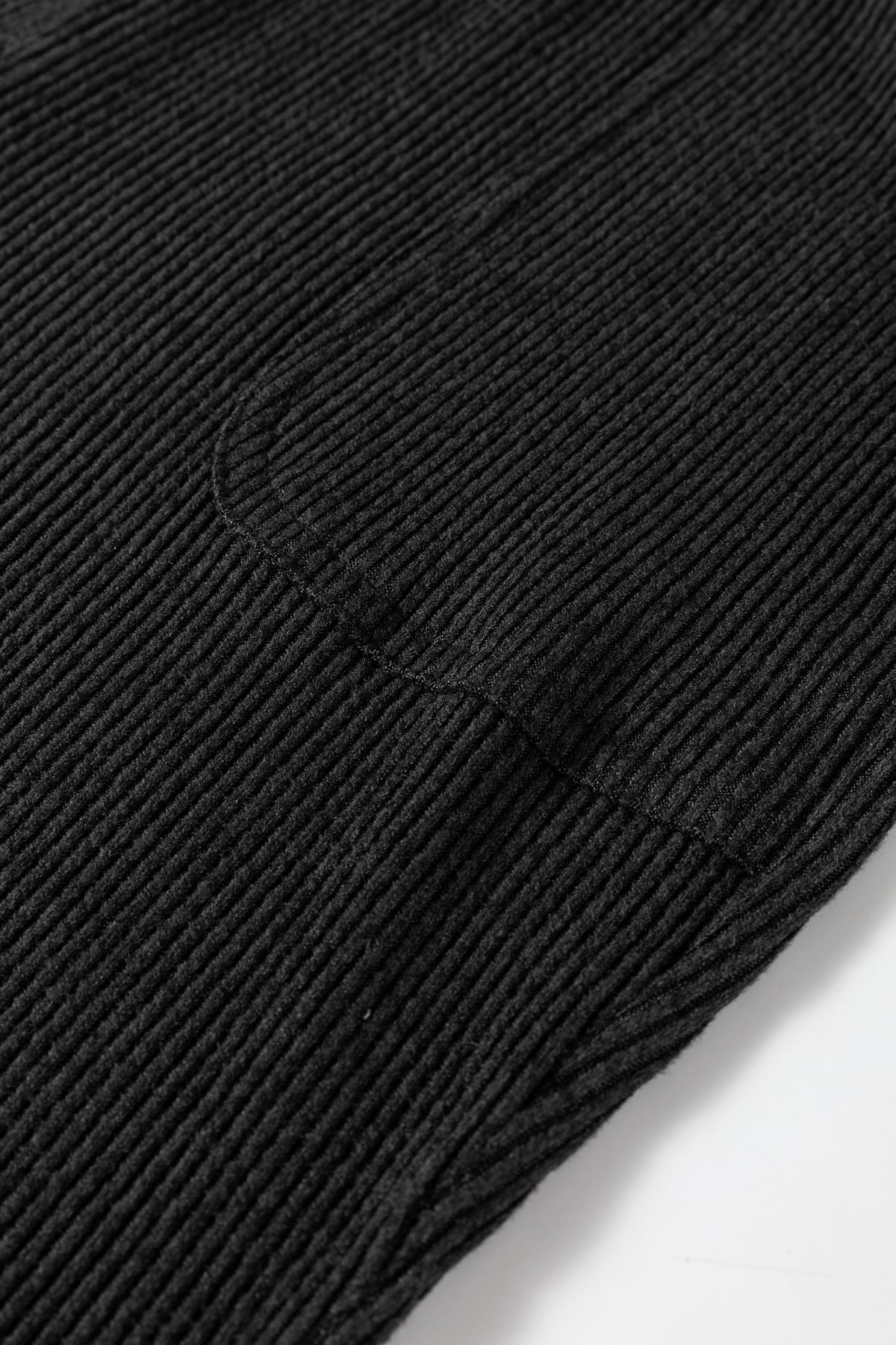Black Ribbed Drawstring Active Jogger Pants