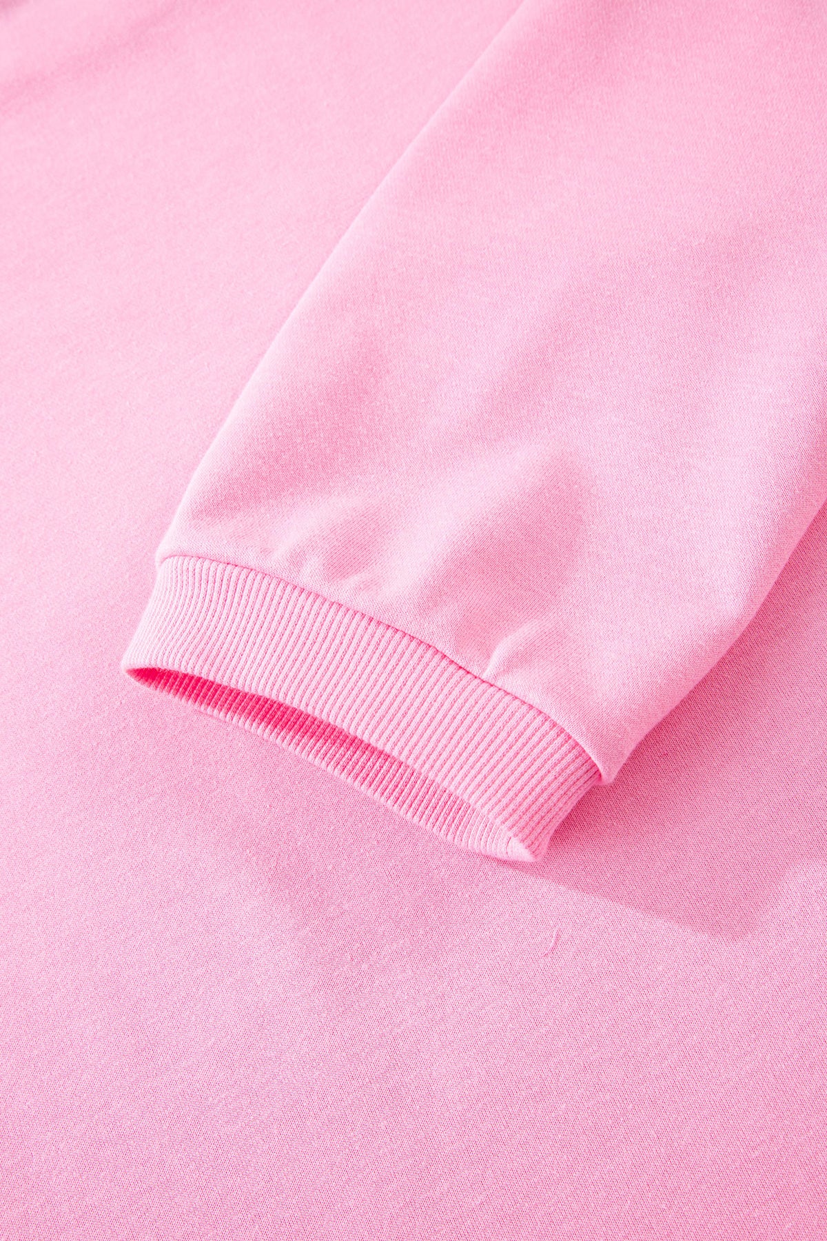 Pink Floral Bow Patched Exposed Seam Patchwork Slit Baggy Sweatshirt
