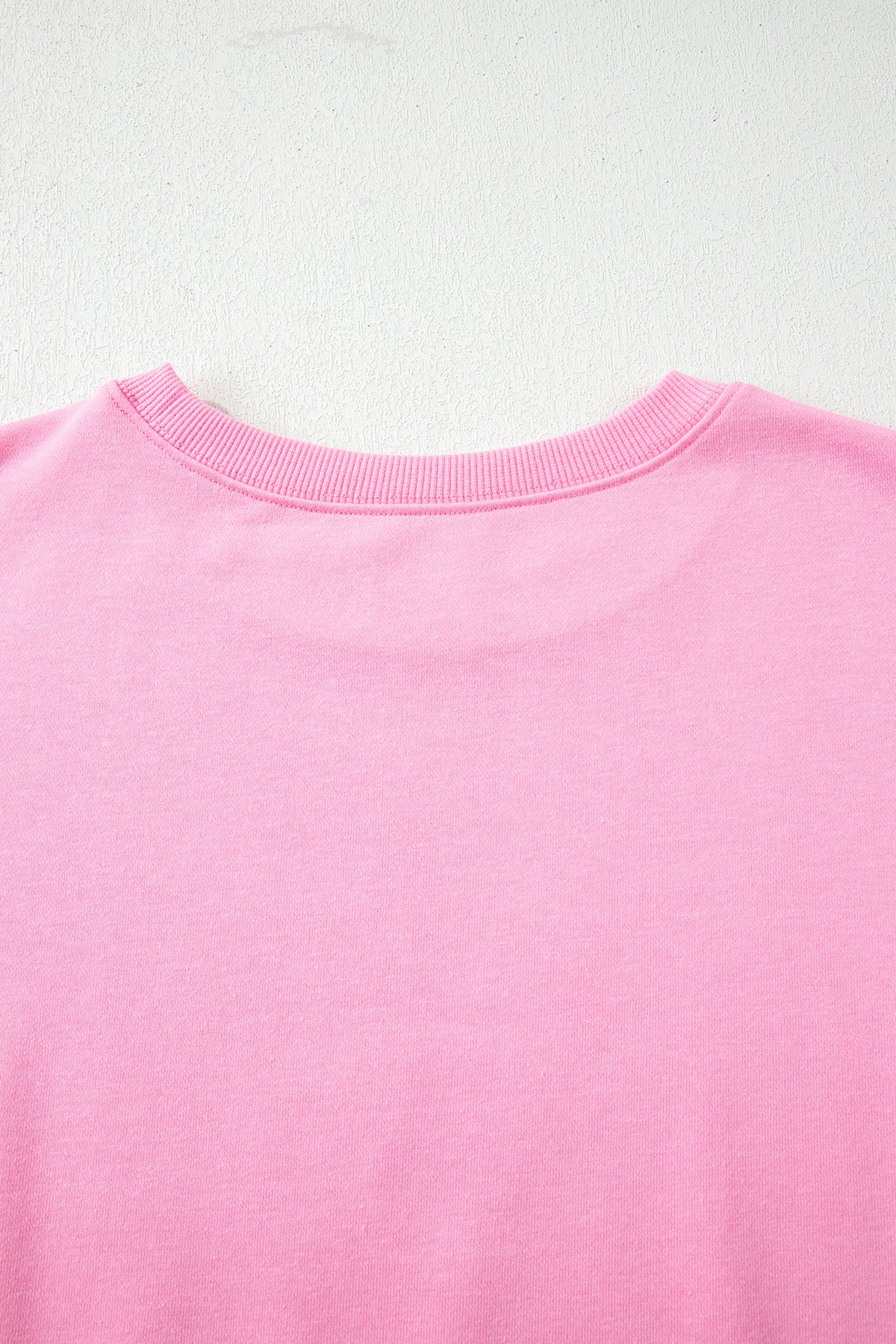 Pink Floral Bow Patched Exposed Seam Patchwork Slit Baggy Sweatshirt